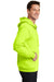 Port & Company PC90ZH Mens Essential Fleece Full Zip Hooded Sweatshirt Hoodie Safety Green Side