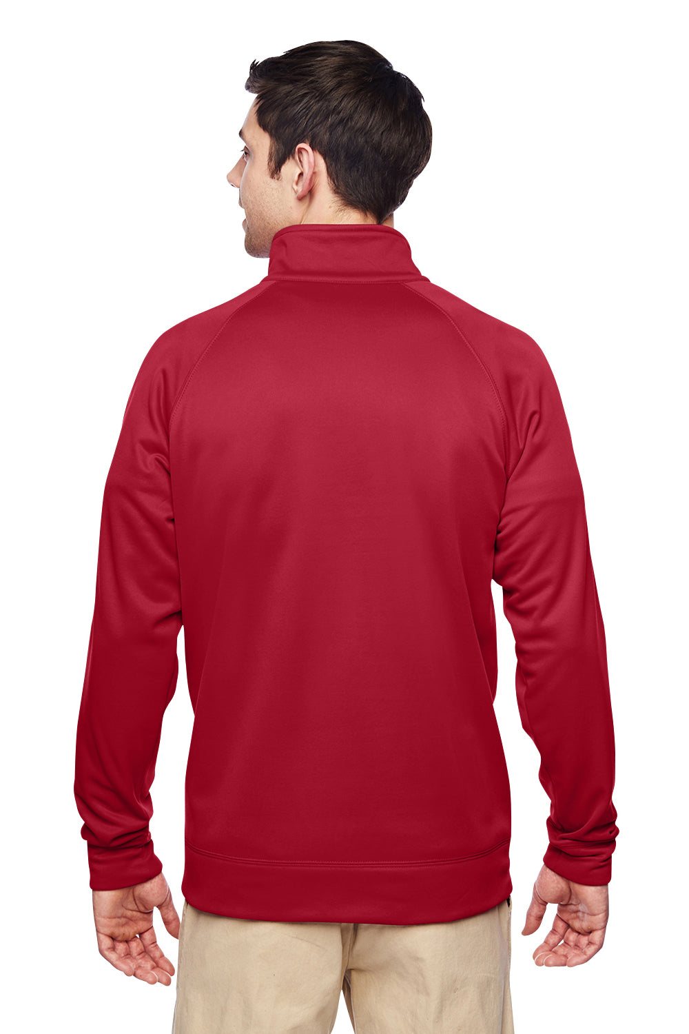 Jerzees PF95MR Mens Dri-Power Moisture Wicking 1/4 Zip Sweatshirt Red Back