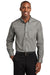 Red House RH240 Mens Pinpoint Oxford Wrinkle Resistant Long Sleeve Button Down Shirt w/ Pocket Charcoal Grey Front