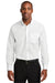 Red House RH240 Mens Pinpoint Oxford Wrinkle Resistant Long Sleeve Button Down Shirt w/ Pocket White Front