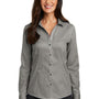 Red House Womens Pinpoint Oxford Wrinkle Resistant Long Sleeve Button Down Shirt - Charcoal Grey - Closeout