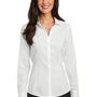 Red House Womens Pinpoint Oxford Wrinkle Resistant Long Sleeve Button Down Shirt - White - Closeout