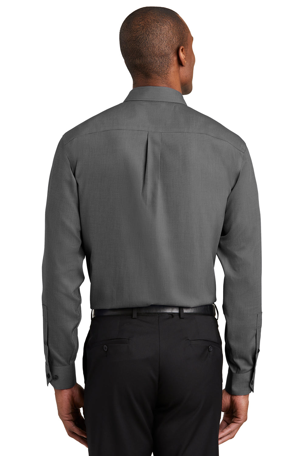 Red House RH370 Mens Nailhead Wrinkle Resistant Long Sleeve Button Down Shirt w/ Pocket Black Back