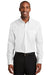 Red House RH370 Mens Nailhead Wrinkle Resistant Long Sleeve Button Down Shirt w/ Pocket White Front
