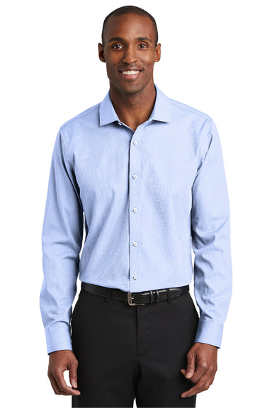 Red House RH390 Mens Nailhead Wrinkle Resistant Long Sleeve Button Down Shirt Pearl Blue Front