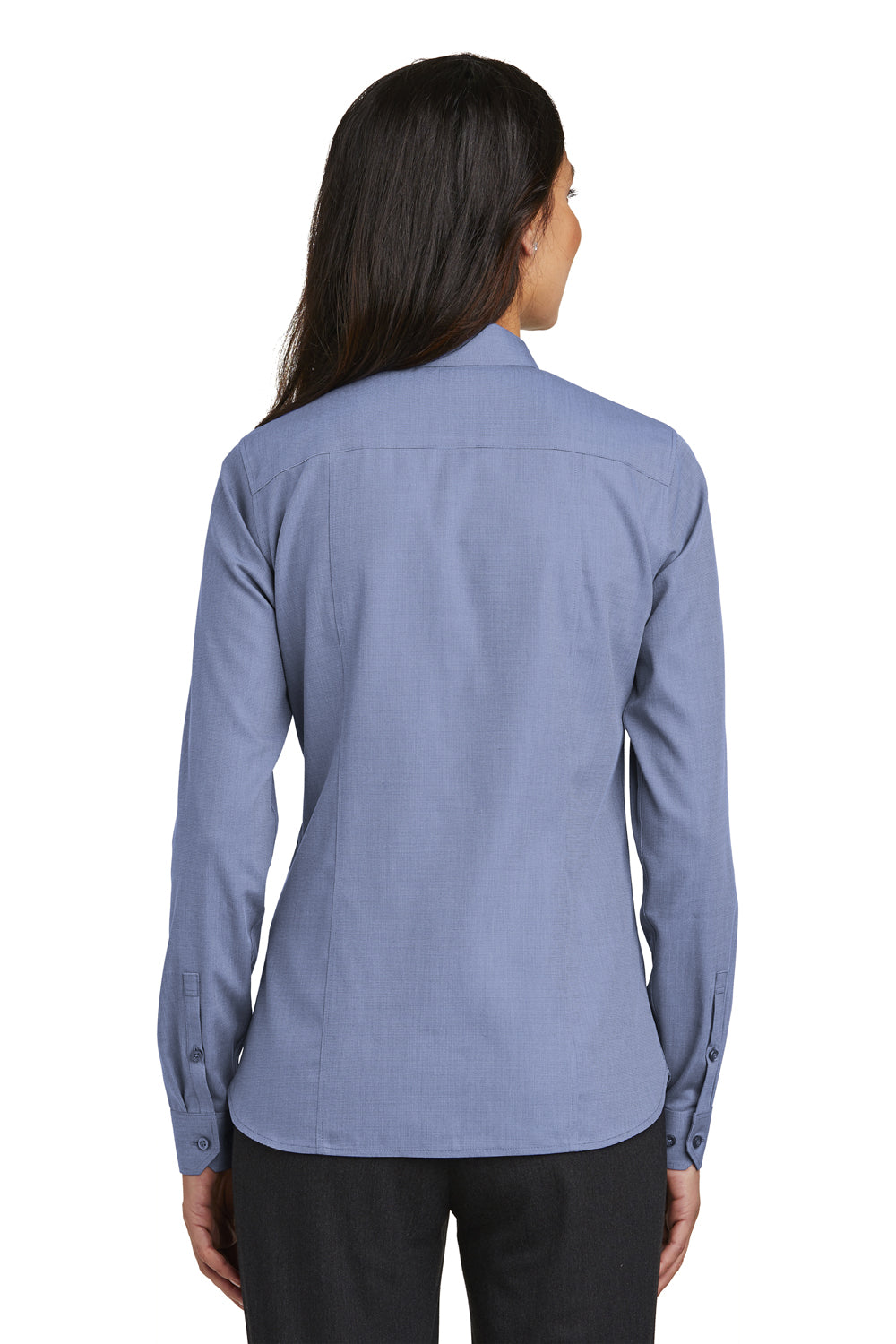 Red House RH470 Womens Nailhead Wrinkle Resistant Long Sleeve Button Down Shirt Navy Blue Back