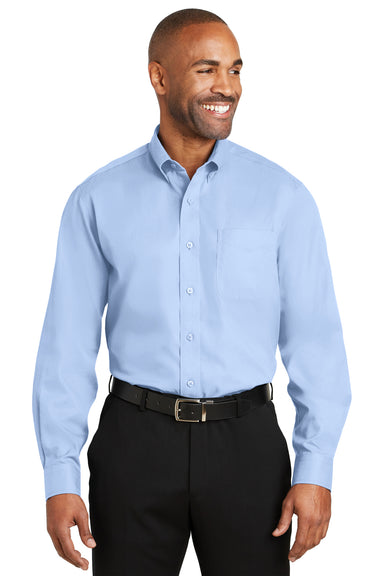Red House RH60 Mens Wrinkle Resistant Long Sleeve Button Down Shirt w/ Pocket Light Blue Front