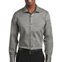 Red House Mens Pinpoint Oxford Wrinkle Resistant Long Sleeve Button Down Shirt - Charcoal Grey - Closeout