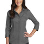 Red House Womens Nailhead Wrinkle Resistant 3/4 Sleeve Button Down Shirt - Black - Closeout