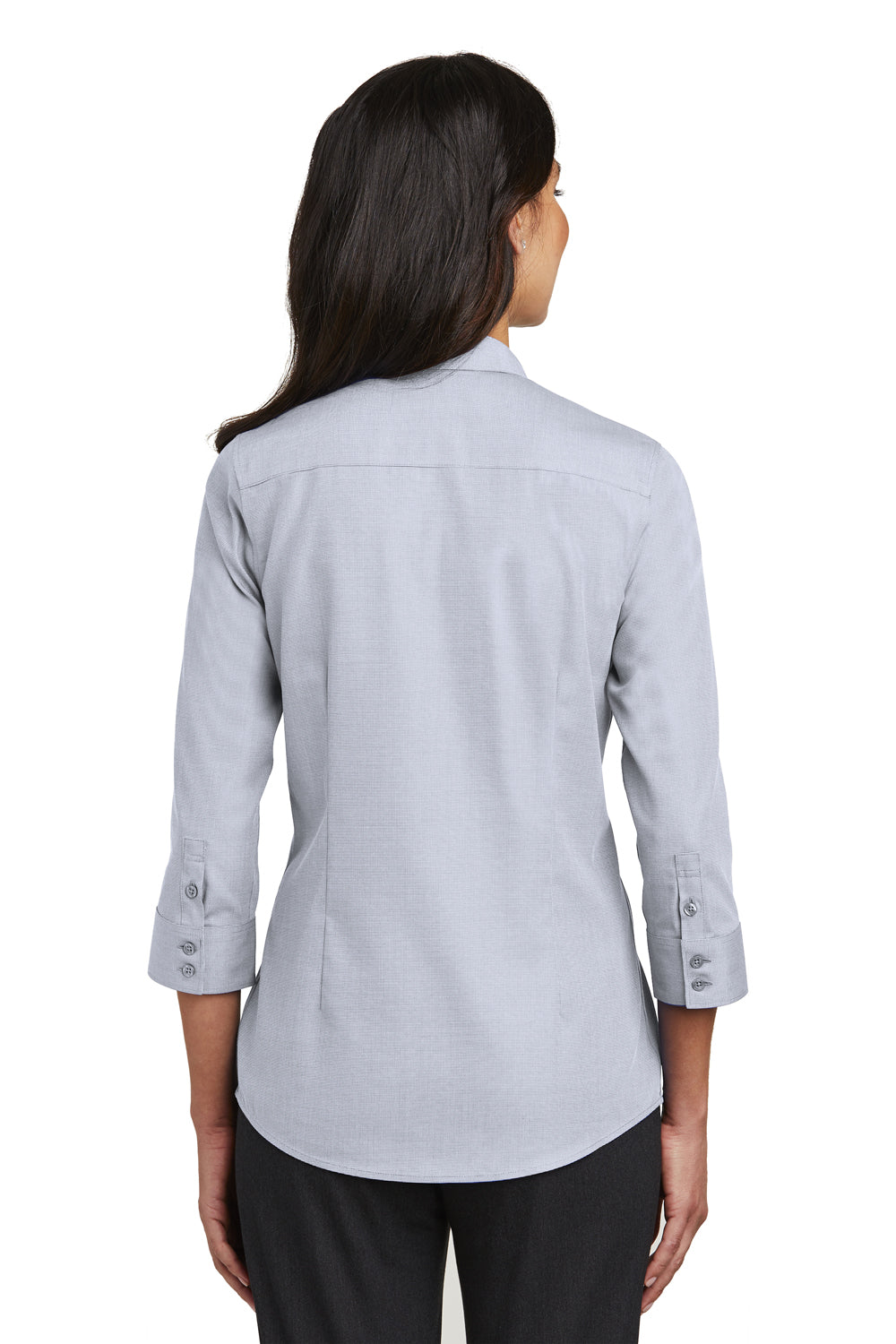 Red House RH690 Womens Nailhead Wrinkle Resistant 3/4 Sleeve Button Down Shirt Ice Grey Back