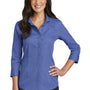 Red House Womens Nailhead Wrinkle Resistant 3/4 Sleeve Button Down Shirt - Mediterranean Blue - Closeout