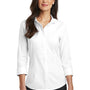 Red House Womens Nailhead Wrinkle Resistant 3/4 Sleeve Button Down Shirt - White - Closeout