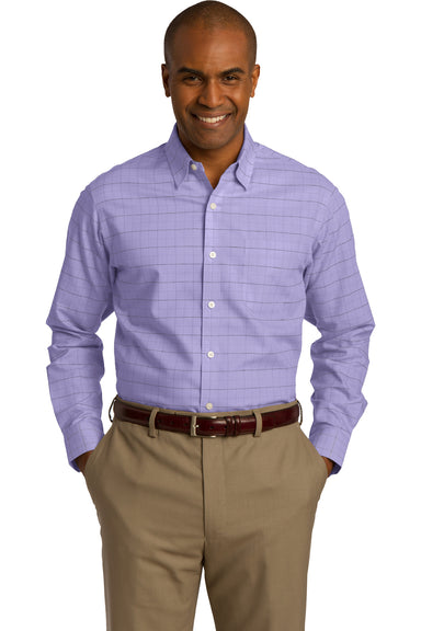 Red House RH70 Mens Wrinkle Resistant Long Sleeve Button Down Shirt w/ Pocket Thistle Purple Front