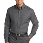Red House Mens Wrinkle Resistant Long Sleeve Button Down Shirt w/ Pocket - Dark Charcoal Grey - Closeout