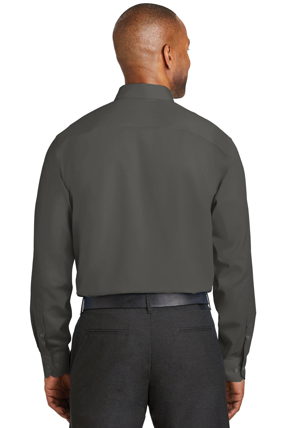 Red House RH78 Mens Wrinkle Resistant Long Sleeve Button Down Shirt w/ Pocket Steel Grey Back