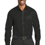 Red House Mens Wrinkle Resistant Long Sleeve Button Down Shirt w/ Pocket - Black - Closeout