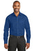Red House RH80 Mens Wrinkle Resistant Long Sleeve Button Down Shirt w/ Pocket Blue Front