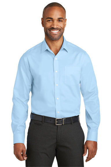 Red House RH80 Mens Wrinkle Resistant Long Sleeve Button Down Shirt w/ Pocket Heritage Blue Front