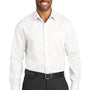 Red House Mens Wrinkle Resistant Long Sleeve Button Down Shirt w/ Pocket - White - Closeout