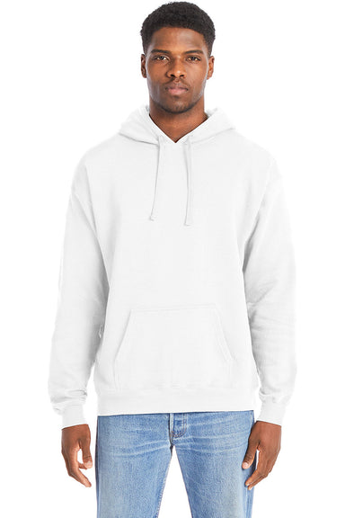 Hanes RS170 Mens Perfect Sweats Hooded Sweatshirt Hoodie White Front