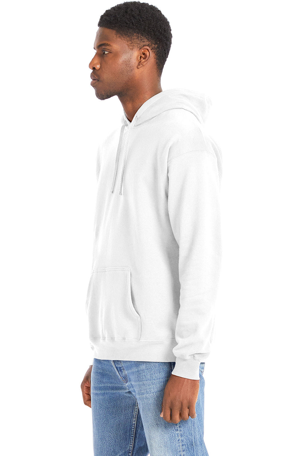 Hanes RS170 Mens Perfect Sweats Hooded Sweatshirt Hoodie White 3Q