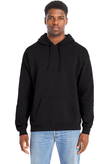 Hanes RS170 Mens Perfect Sweats Hooded Sweatshirt Hoodie Black Front