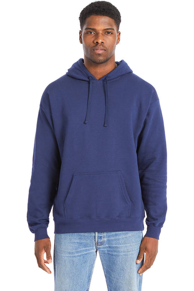 Hanes RS170 Mens Perfect Sweats Hooded Sweatshirt Hoodie Navy Blue Front