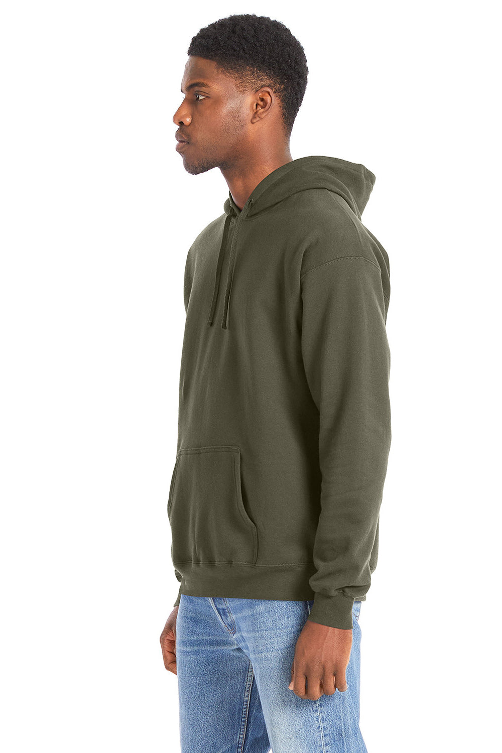 Hanes RS170 Mens Perfect Sweats Hooded Sweatshirt Hoodie Fatigue Green 3Q