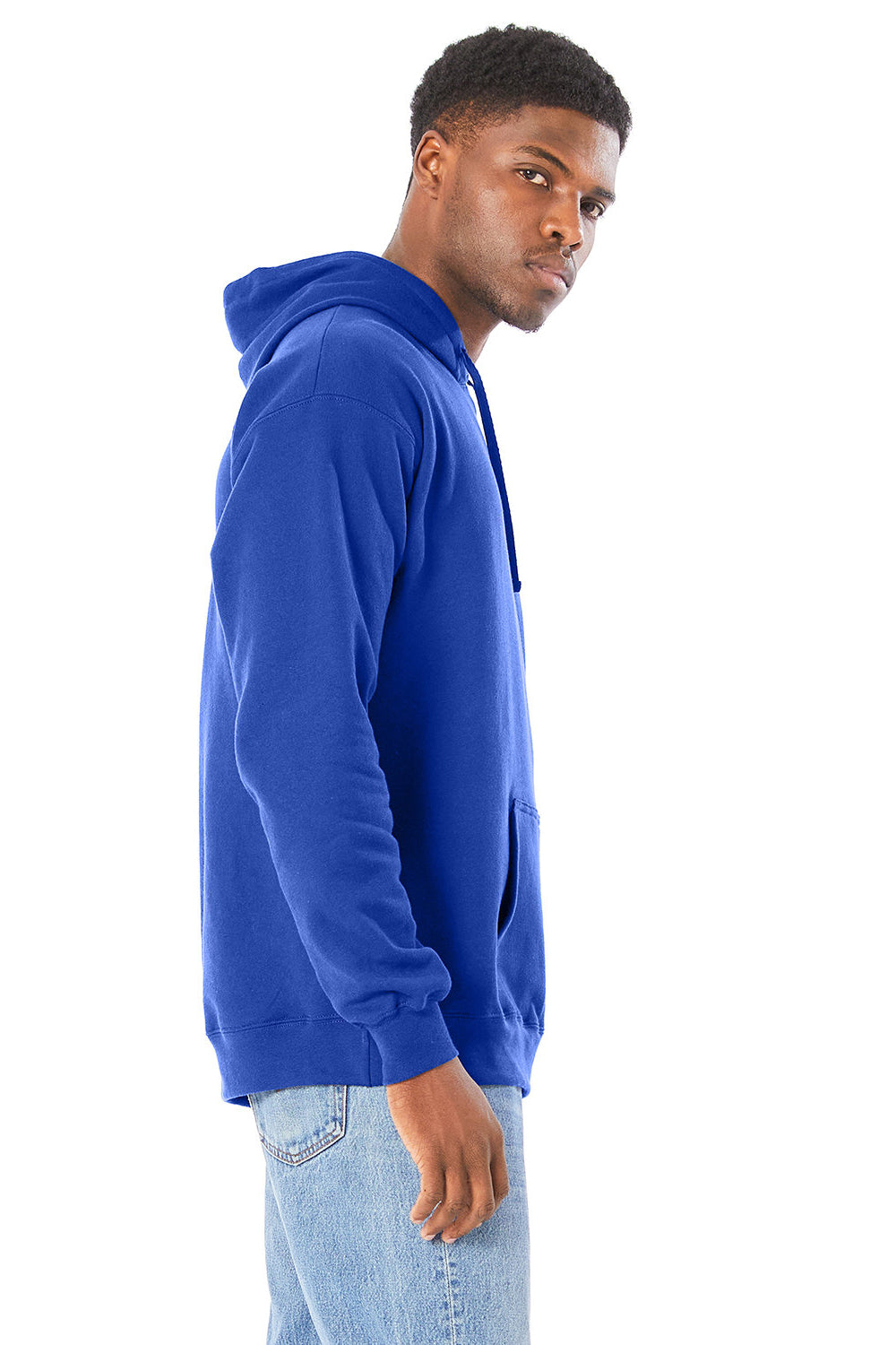 Hanes RS170 Mens Perfect Sweats Hooded Sweatshirt Hoodie Deep Royal Blue Side