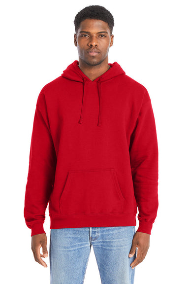 Hanes RS170 Mens Perfect Sweats Hooded Sweatshirt Hoodie Athletic Red Front