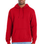 Hanes Mens Perfect Sweats Hooded Sweatshirt Hoodie - Athletic Red - NEW