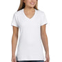 Hanes Womens Nano-T Short Sleeve V-Neck T-Shirt - White