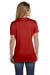 Hanes S04V Womens Nano-T Short Sleeve V-Neck T-Shirt Red Back