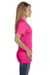 Hanes S04V Womens Nano-T Short Sleeve V-Neck T-Shirt Wow Pink Side