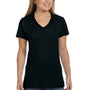 Hanes Womens Nano-T Short Sleeve V-Neck T-Shirt - Black