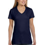 Hanes Womens Nano-T Short Sleeve V-Neck T-Shirt - Navy Blue