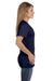 Hanes S04V Womens Nano-T Short Sleeve V-Neck T-Shirt Navy Blue Side