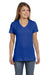Hanes S04V Womens Nano-T Short Sleeve V-Neck T-Shirt Royal Blue Front