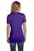 Hanes S04V Womens Nano-T Short Sleeve V-Neck T-Shirt Purple Back