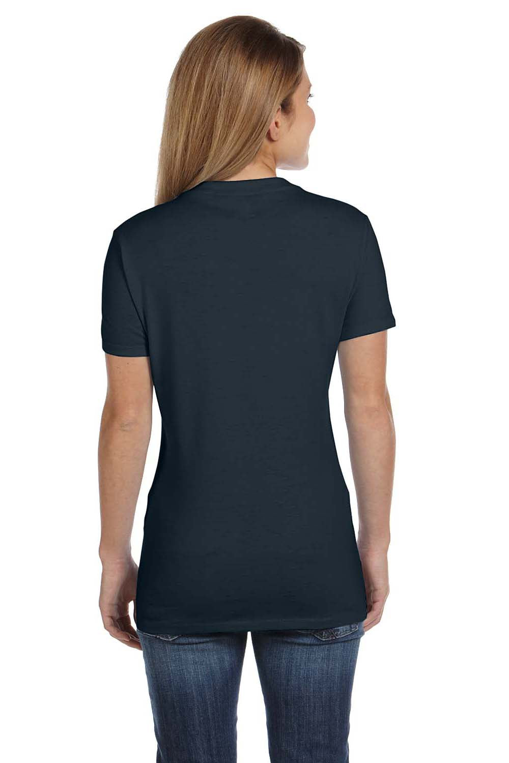 Hanes S04V Womens Nano-T Short Sleeve V-Neck T-Shirt Vintage Black Back