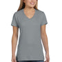 Hanes Womens Nano-T Short Sleeve V-Neck T-Shirt - Vintage Grey - Closeout