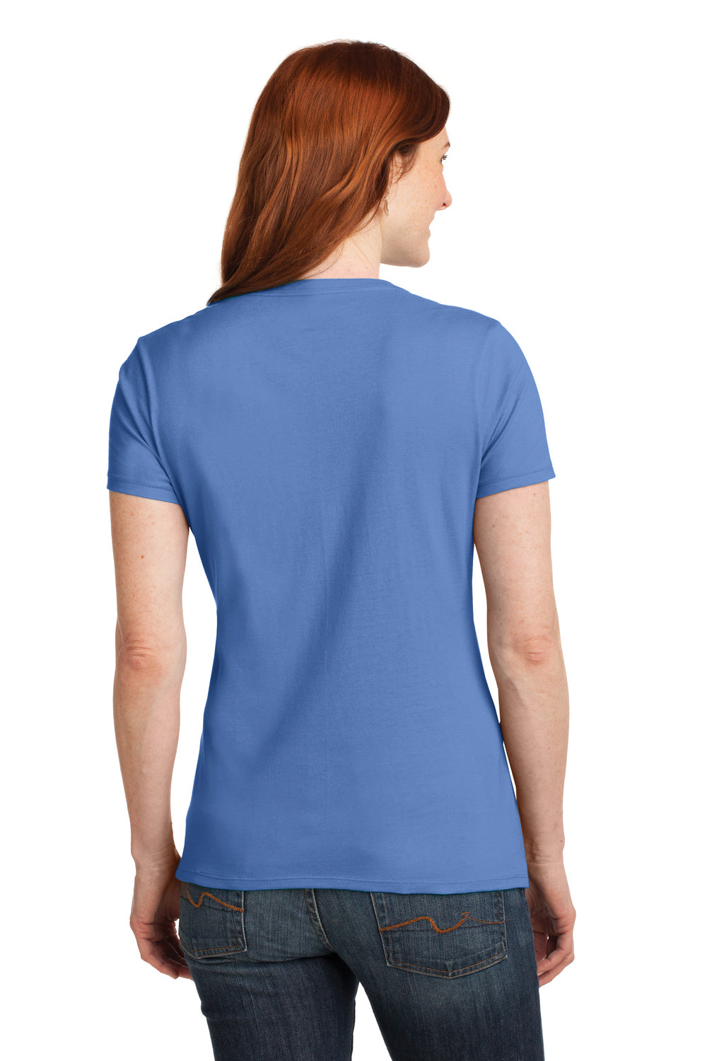 Hanes S04V Womens Nano-T Short Sleeve V-Neck T-Shirt Vintage Blue Back