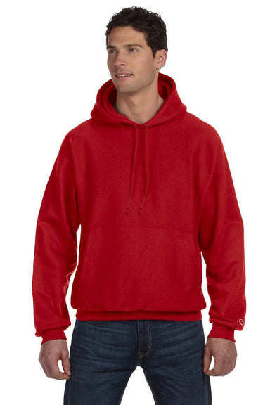 Champion S1051 Mens Hooded Sweatshirt Hoodie Red Front