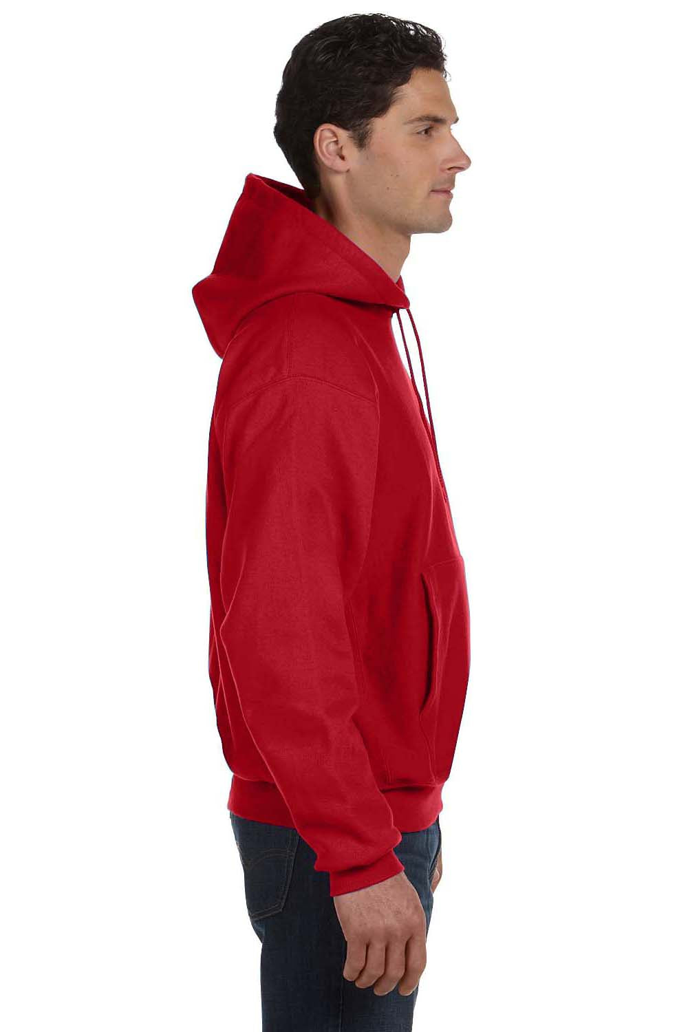 Champion S1051 Mens Hooded Sweatshirt Hoodie Red Side