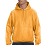 Champion Mens Shrink Resistant Hooded Sweatshirt Hoodie - Gold