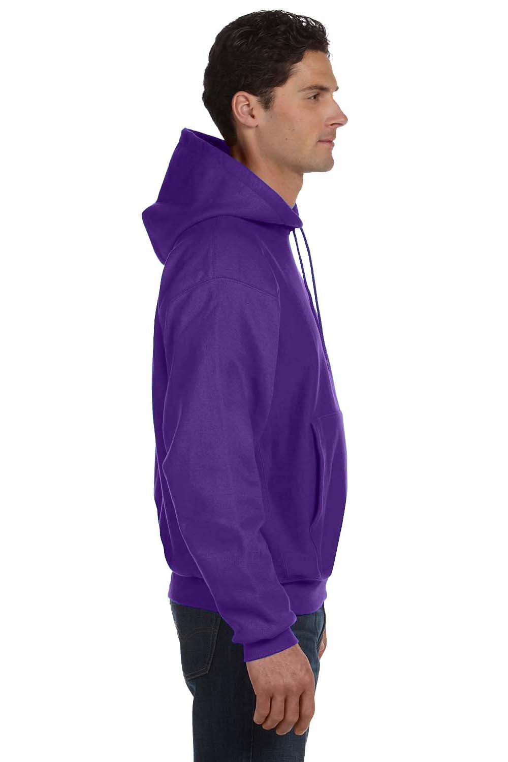 Champion S1051 Hooded Sweatshirt Hoodie Purple Side