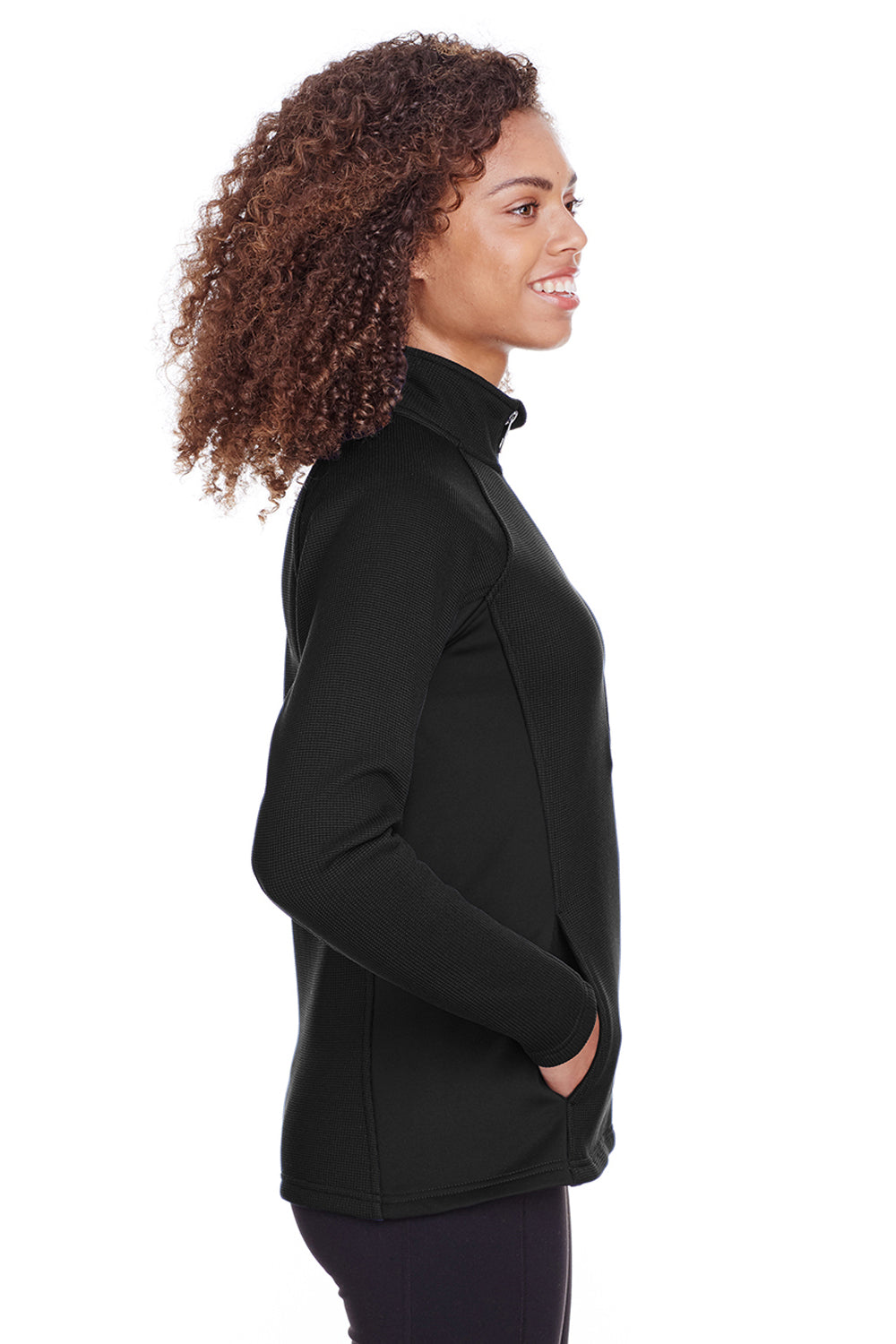 Spyder S16562 Womens Constant 1/4 Zip Sweater Black Side