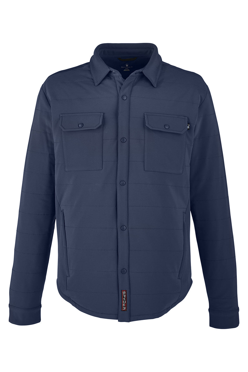 Spyder S17030 Mens Transit Full Snap Down Shirt Jacket Frontier Blue Flat Front