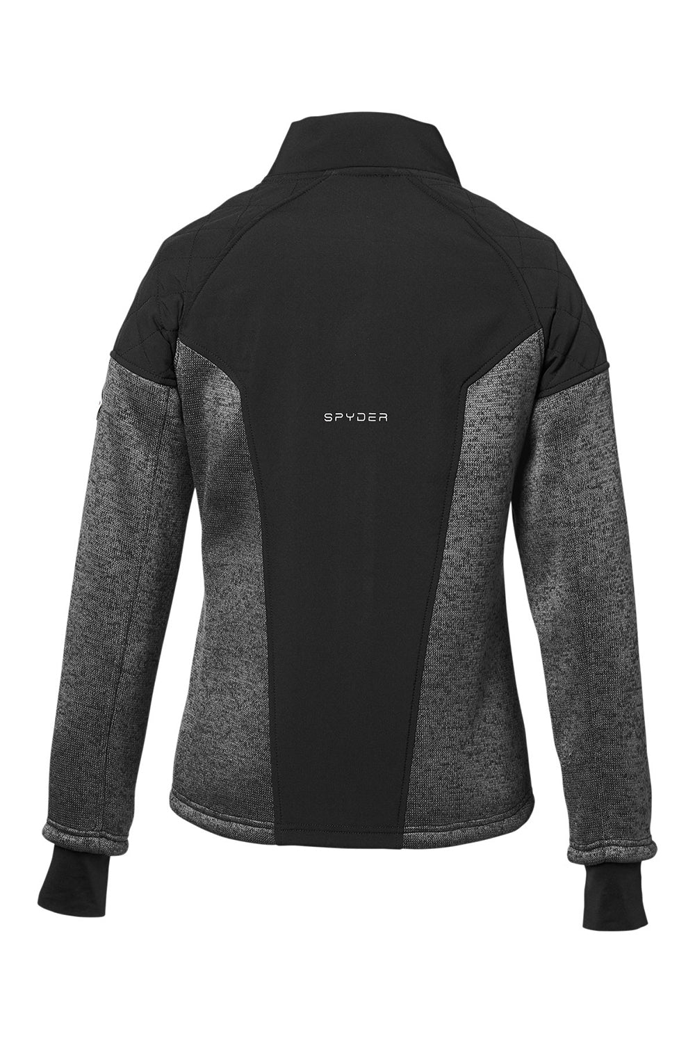 Spyder S17741 Womens Passage Full Zip Sweater Jacket Polar Grey Powder/Black Flat Back