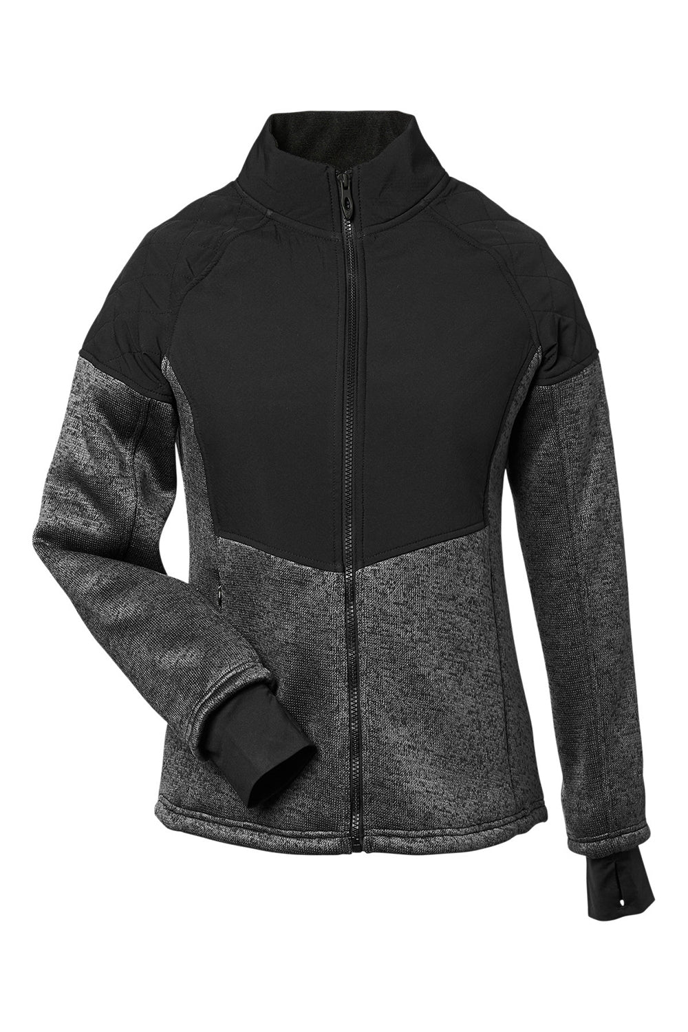 Spyder S17741 Womens Passage Full Zip Sweater Jacket Polar Grey Powder/Black Flat Front